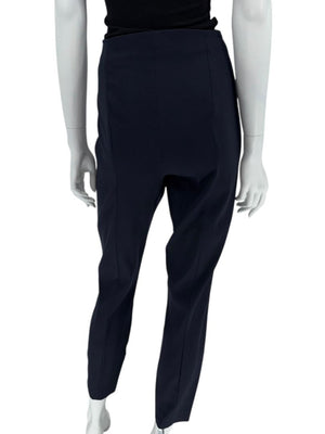 The Row Navy Wool-Silk Blend Cropped Trousers – Size 10
