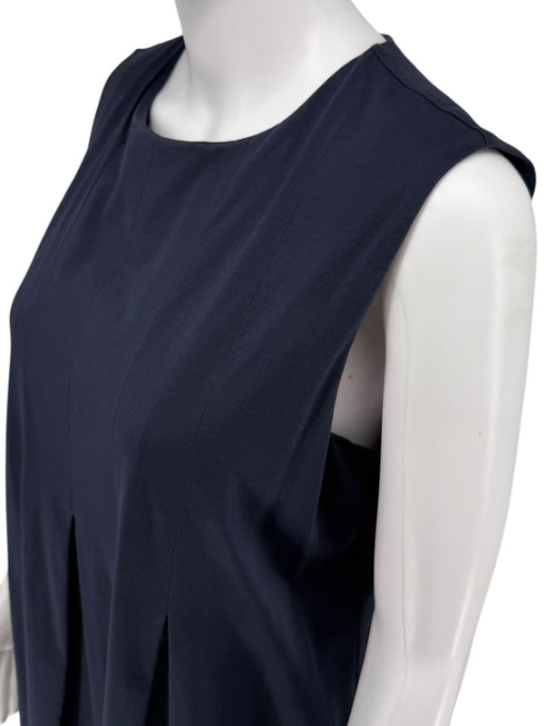 Weekend Max Mara Navy Jersey Pleated Midi Dress – Size L