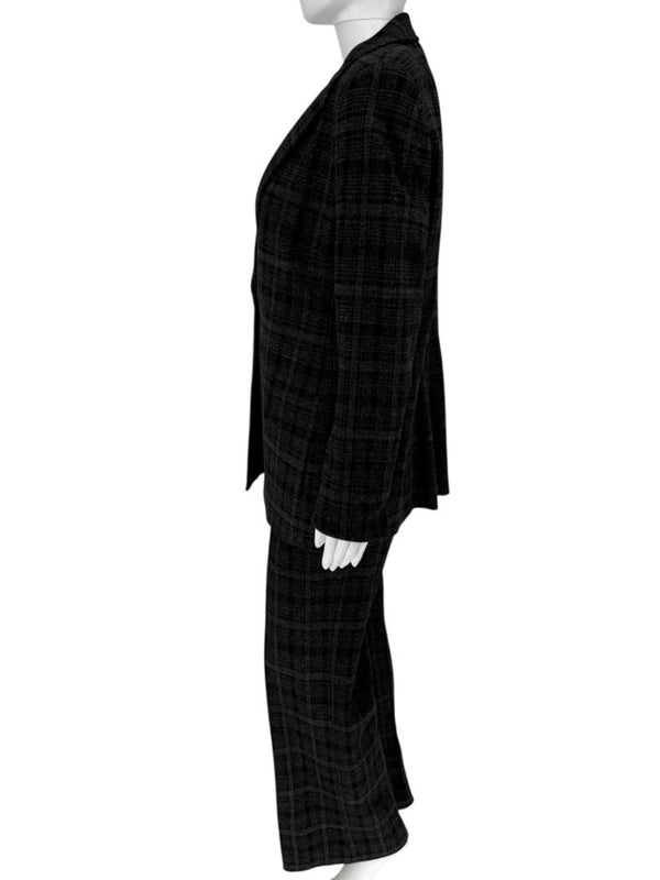 A-K-R-I-S Punto Charcoal Glen Plaid Blazer & Pants Set – Size 10