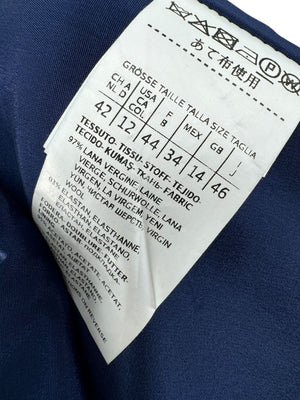 Max Mara Blue Virgin Wool Blend Pant Suit – Size US 12