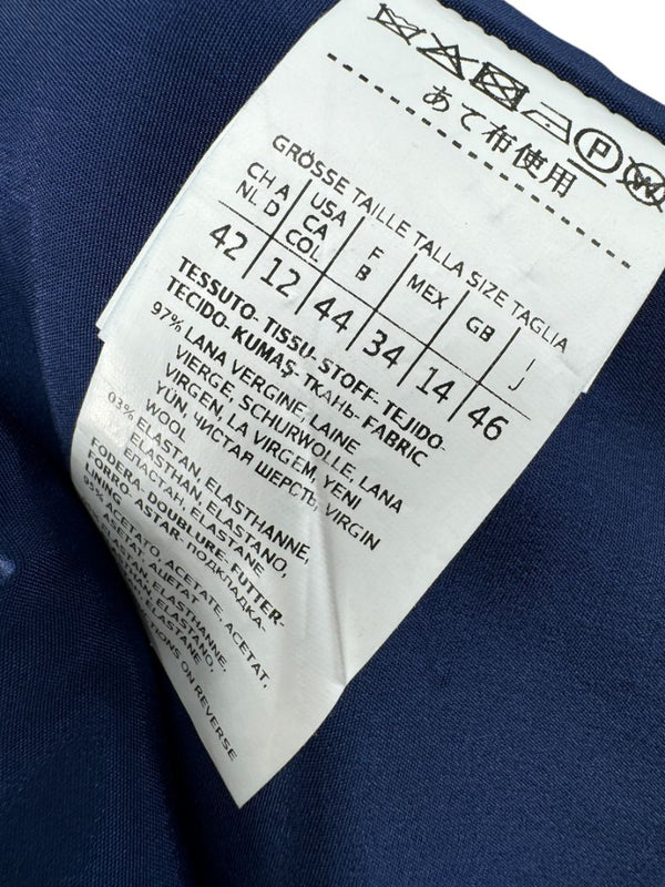 Max Mara Blue Virgin Wool Blend Pant Suit – Size US 12