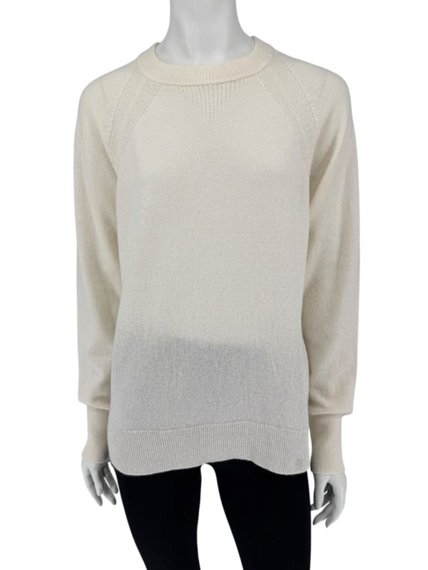 Eleventy Ivory Wool & Cashmere Crewneck Sweater – Size M