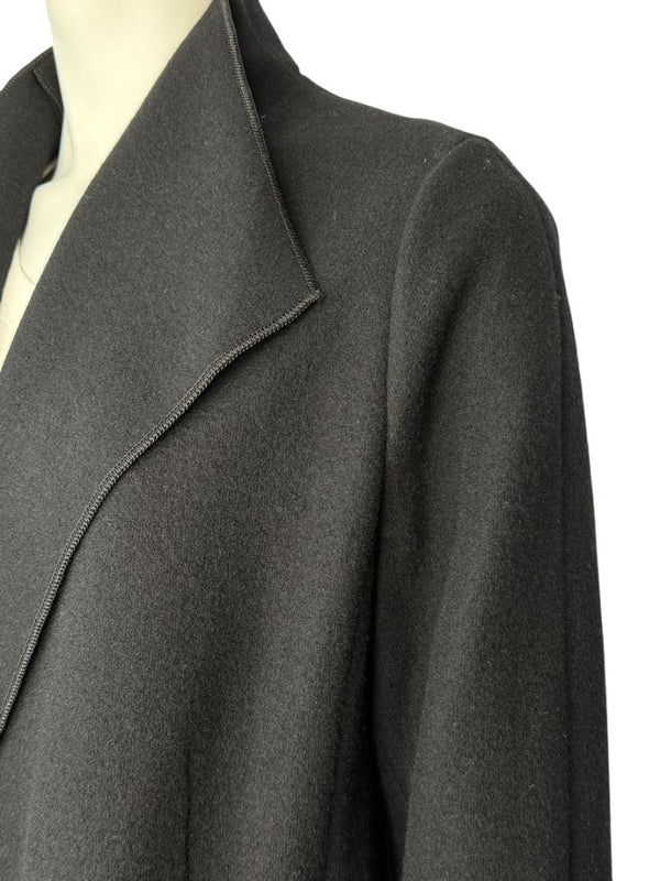 Agnona Black 100% Cashmere Open-Front Coat – Size IT 46 / US 10- NEW