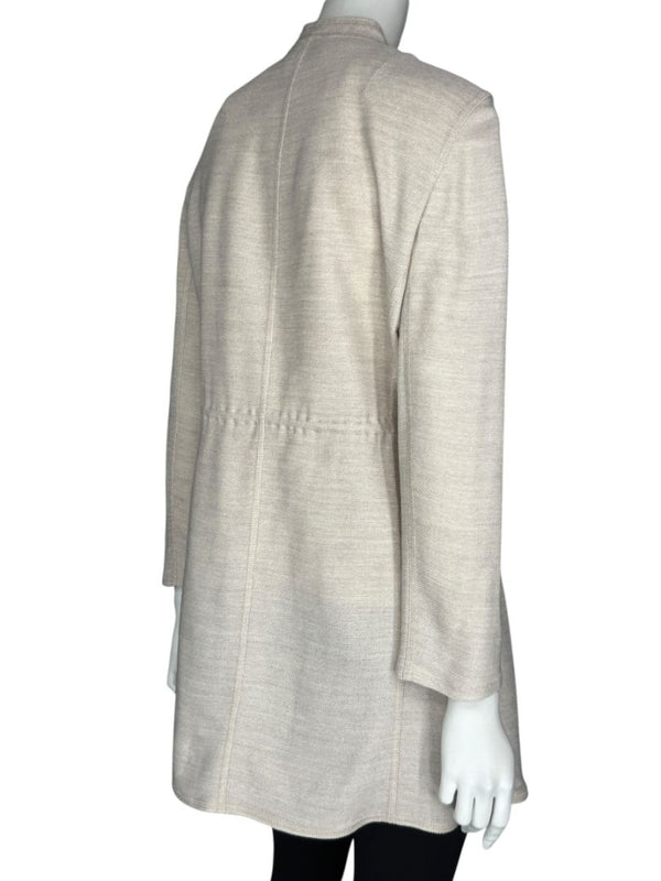 Akris Beige Open-Front Long Jacket – Size US 10