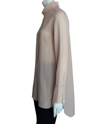 Chloé Soft Pink Silk High Neck Blouse – FR 40 (US 8)