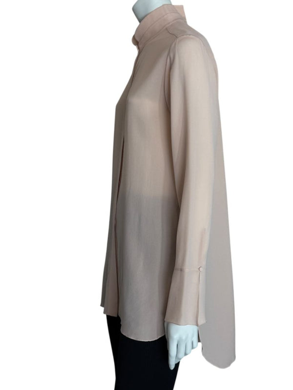 Chloé Soft Pink Silk High Neck Blouse – FR 40 (US 8)