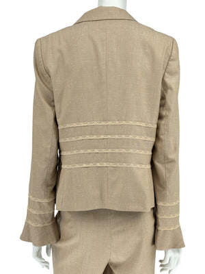 Escada Beige Wool-Silk Blend Two-Piece Suit – Size 42 (Blazer & Pants)