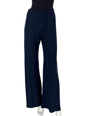 The Row Navy Viscose-Blend Wide Leg Pants - Size S