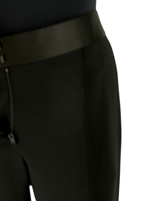 Celine Black Viscose Blend Tuxedo Pants with Satin Waistband – Size FR 40 / US 8