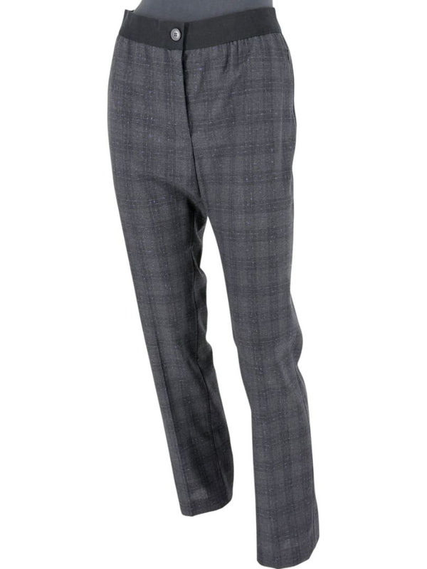 Akris Punto Grey Wool Suit with Purple Fleck Detailing – Size US 10