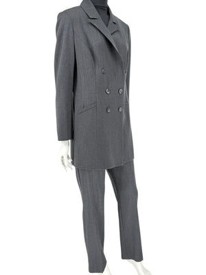 Pamella Roland Charcoal Grey Tailored Pantsuit – Large
