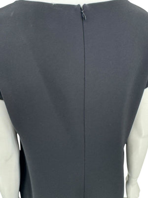 Pamella Roland Black Sequin Embellished Short Sleeve Cocktail Dress – Large