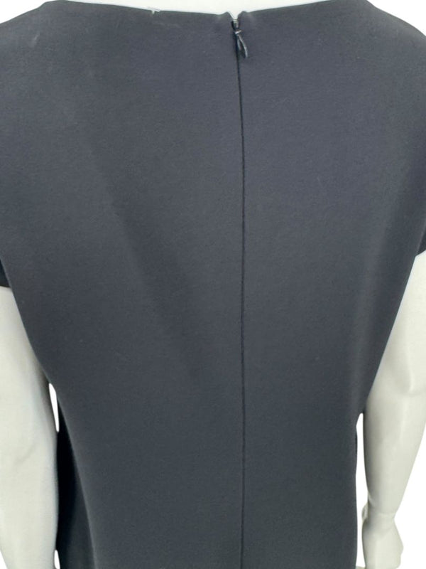 Pamella Roland Black Sequin Embellished Short Sleeve Cocktail Dress – Large