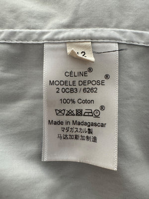 Celine Clean-Line Pale Blue Cotton Shirt with Concealed Placket – FR 42