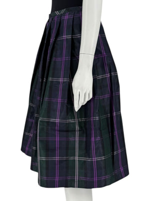 Escada Silk Plaid A-Line Skirt - Size 42