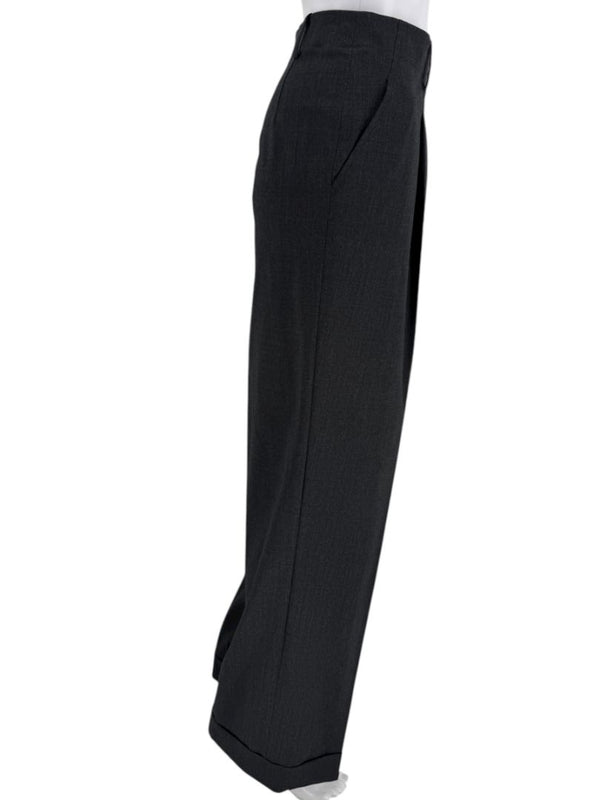 Lafayette 148 New York Charcoal Gray Wool-Blend Straight-Leg Trousers – Size 10