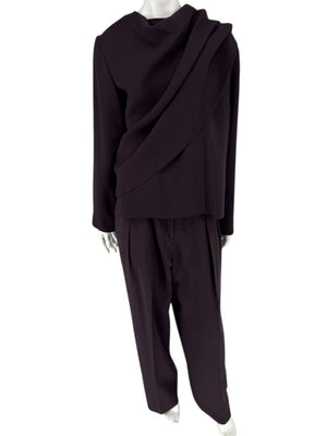 Ron Leal Aubergine Wool-Blend Two-Piece Set – Size 12