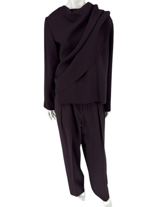 Ron Leal Aubergine Wool-Blend Two-Piece Set – Size 12