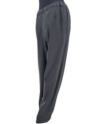 Chanel Charcoal Wool-Blend Straight-Leg Trousers – Size 42
