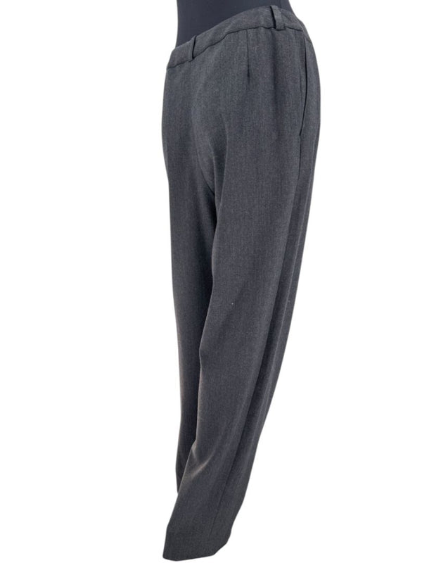 Chanel Charcoal Wool-Blend Straight-Leg Trousers – Size 42