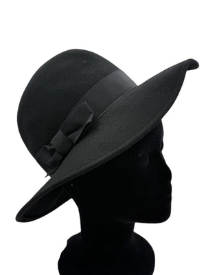 Ann Taylor Black Wool Fedora Hat
