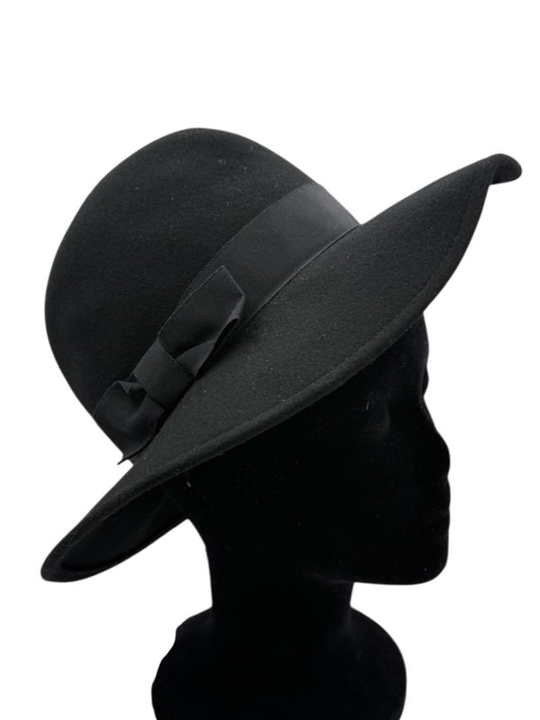 Ann Taylor Black Wool Fedora Hat