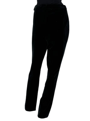 Linda Allard for Ellen Tracy Black Velvet Straight-Leg Trousers – Size 12