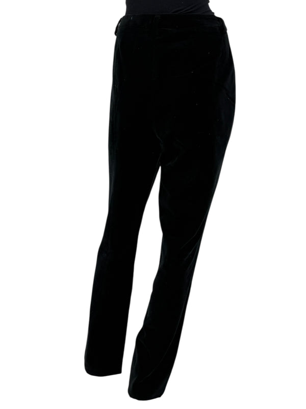 Linda Allard for Ellen Tracy Black Velvet Straight-Leg Trousers – Size 12