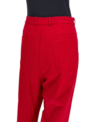 St. John Red Stretch Denim Straight-Leg Jeans – Size 16