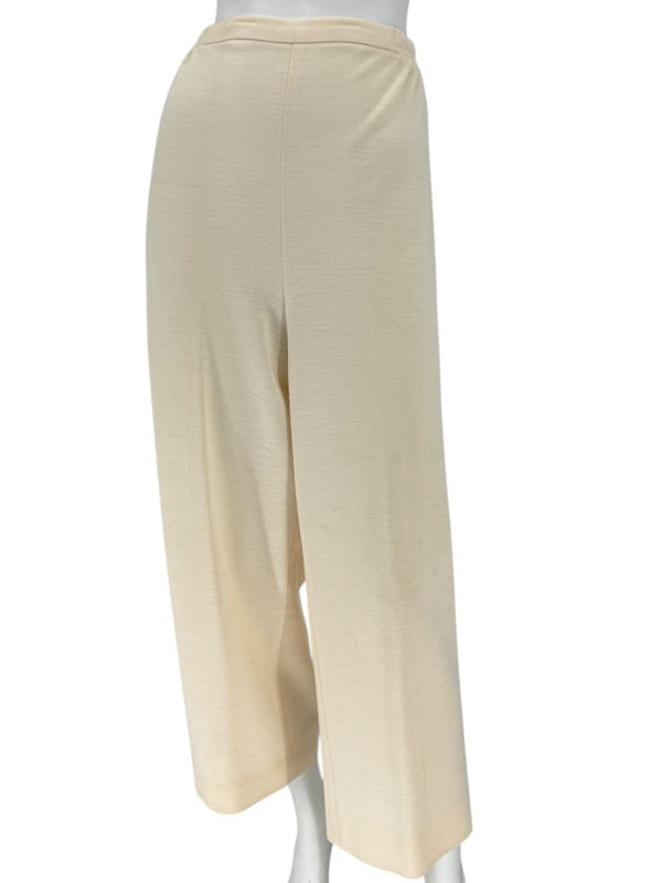 Caroline Rose Cream Elastic-Waist Pull-On Pants – Size XL