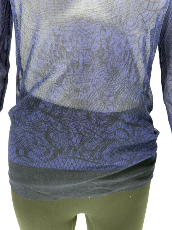 Jean Paul Gaultier Maille Femme Printed Mesh Top - Large