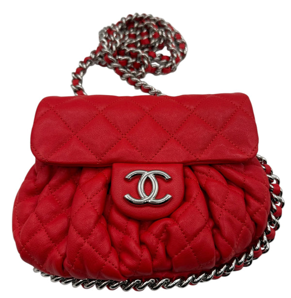 Chanel Cruise 2014 Chain Around Small Crossbody Bag - Red