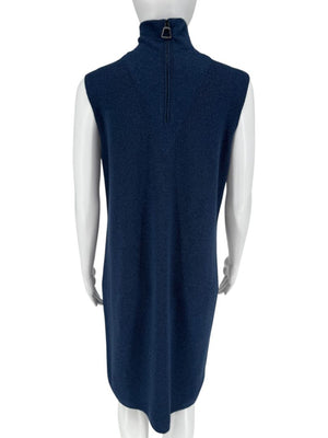 Akris Cashmere Knit Zip Dress in Navy – Size US 10 / FR 42