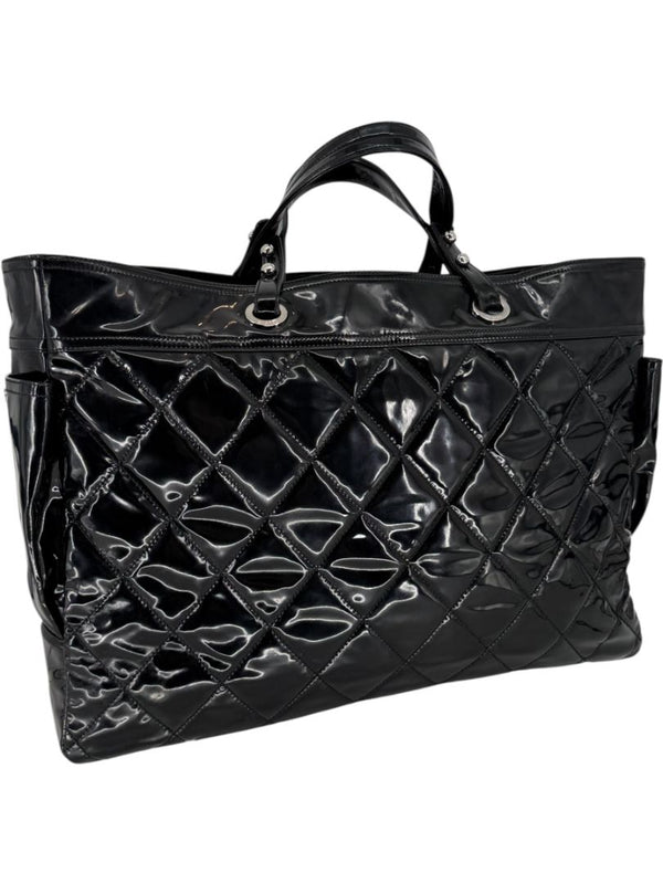 Chanel Paris-Biarritz XL Tote in Black Patent Vinyl