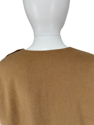 Max Mara Camel Wool Button-Shoulder Tunic Dress – Size US 6