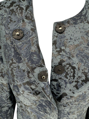 Pamella Roland Black/Blue Ombre 2 Piece Dress & Coat Set – Large