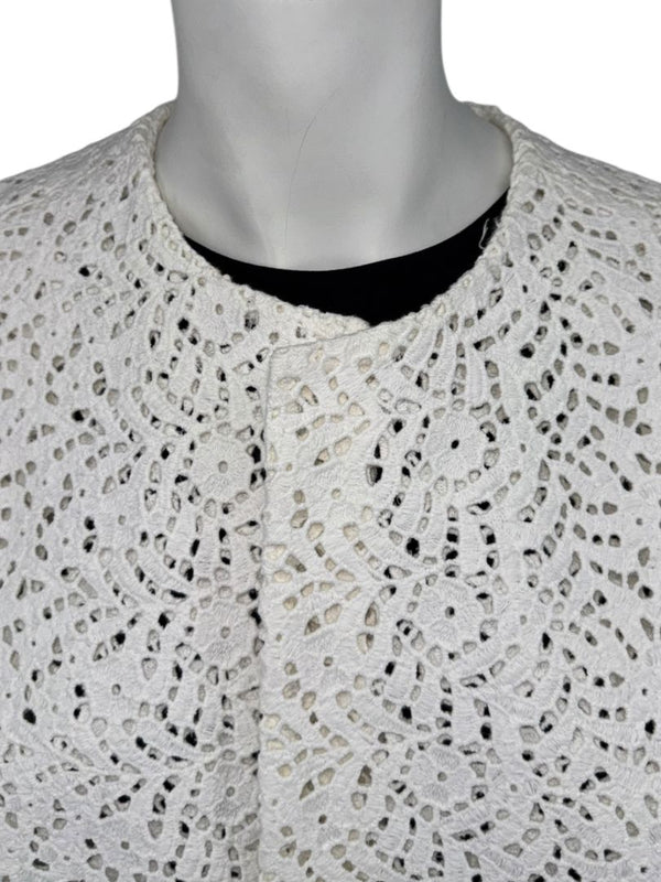 Maria Cornejo White Cotton Eyelet Cocoon Coat – Size 6