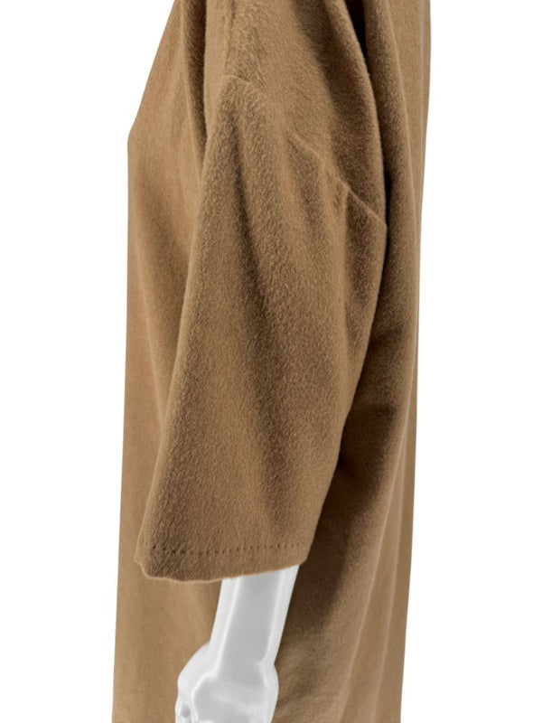 Max Mara Camel Wool Button-Shoulder Tunic Dress – Size US 6