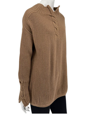 S’Max Mara Camel Ribbed Wool-Cashmere Sweater – Size M