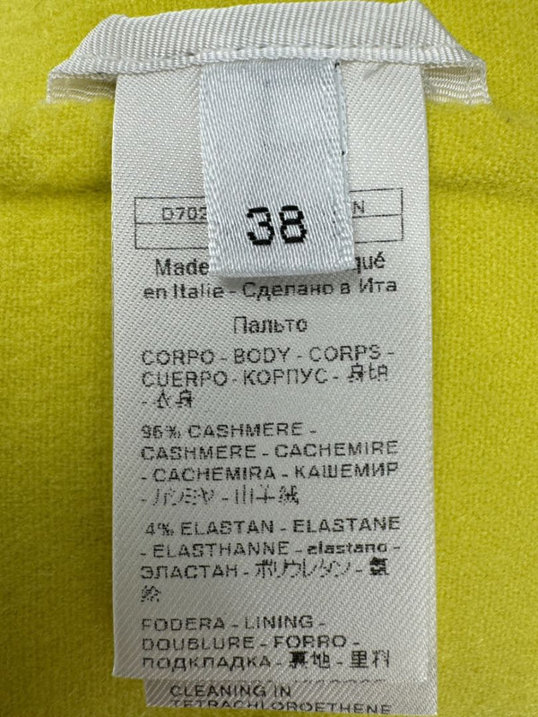 Agnona Yellow Side Slit coat with pockets cuffed - IT 38