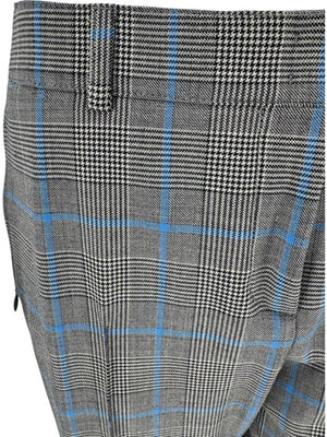Akris Punto Grey & Blue Glen Plaid Wool Pantsuit – Size 10–12