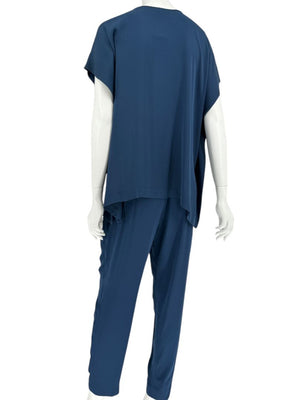 Loro Piana Blue Silk-Blend Lounge Set – Size 46