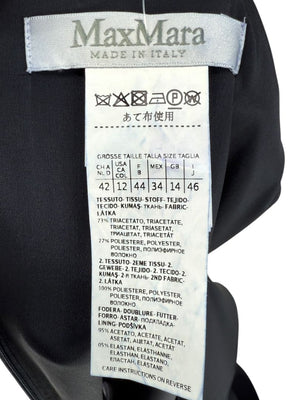 Max Mara Navy Draped Overlay Shift Dress – Size IT 46 (US 12)