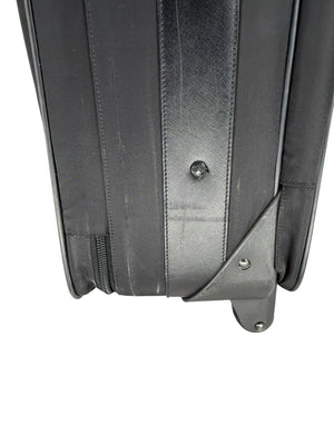 Prada Black Nylon Rolling Suitcase with Saffiano Leather Trim – 26.5" x 17.5" x 9.5"