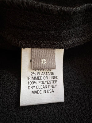 Lela Rose Black Wool-Blend Bell Sleeve Top with Pearl Trim – Size 6