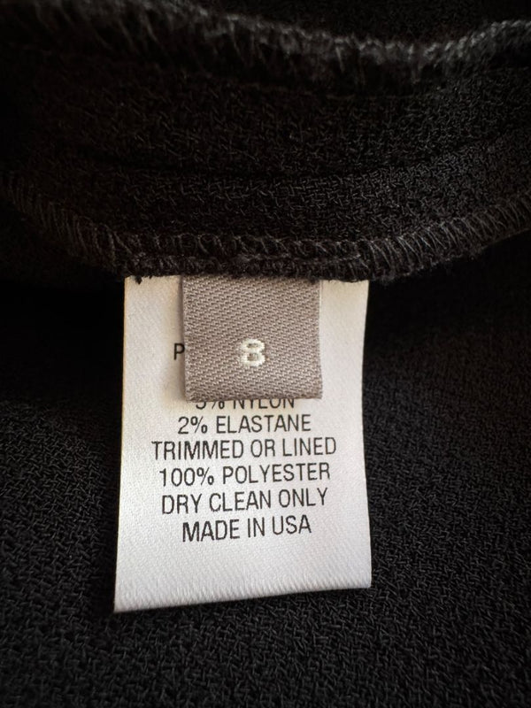 Lela Rose Black Wool-Blend Bell Sleeve Top with Pearl Trim – Size 6