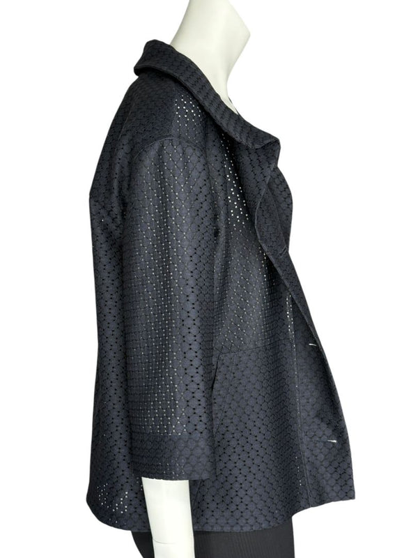 Akris Punto Navy Laser-Cut Jacket – Size US 6
