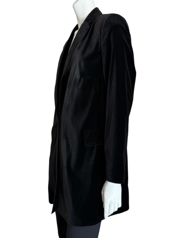 Akris Punto Black Velvet Single-Breasted Blazer – Size 10