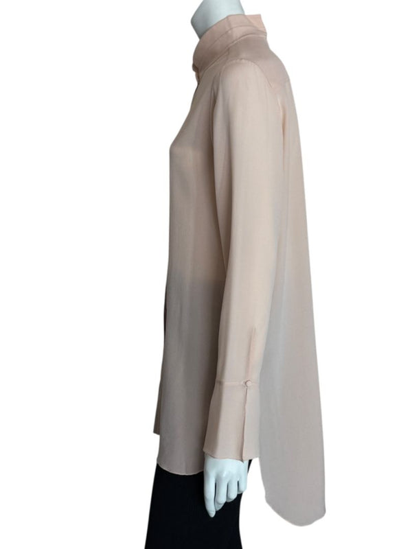 Chloé Soft Pink Silk High Neck Blouse – FR 40 (US 8)
