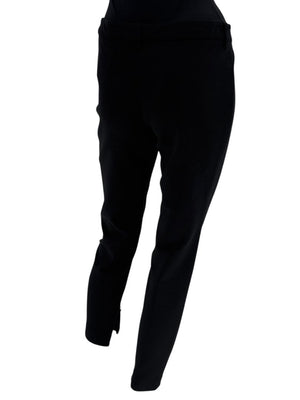 Alexander McQueen Black Wool-Cotton Blend Slim Pants with Ankle Zips – Size IT 46 (US 10)
